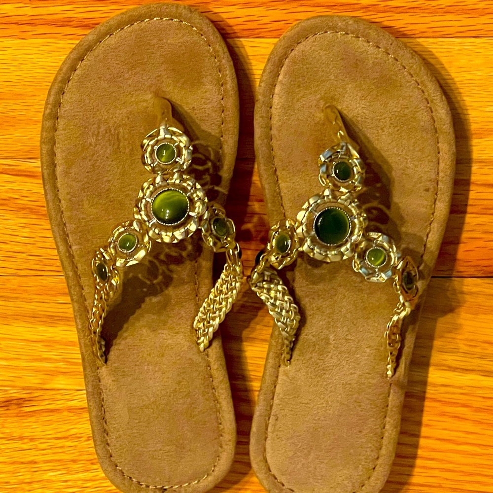 Bejeweled flip flop sandals